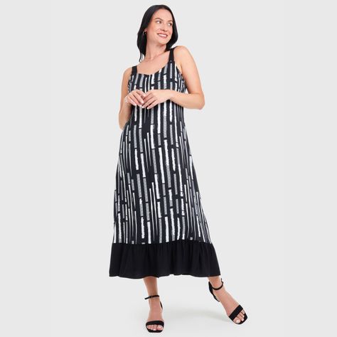 Vestido Corto Con Pabilo Negro Mujer-0