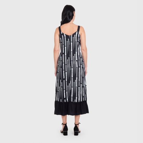 Vestido Corto Con Pabilo Negro Mujer-1