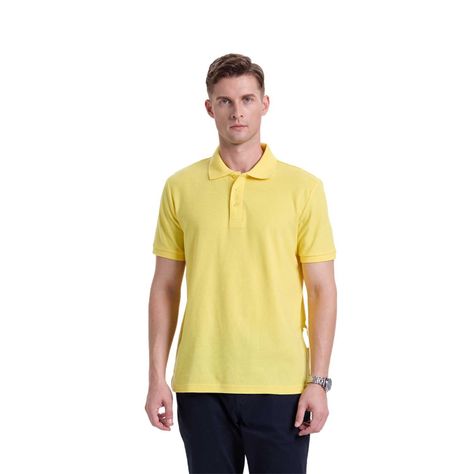 Polera Hombre Pique Lisa Básica Amarillo Fashion's Park-0