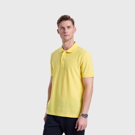Polera Hombre Pique Lisa Básica Amarillo Fashion's Park-1