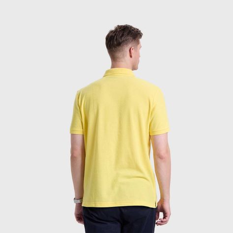 Polera Hombre Pique Lisa Básica Amarillo Fashion's Park-2