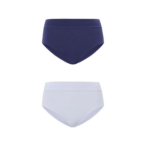 Calzón Mujer Bipack Tiro Alto Algodón Azul Oscuro Fsp-0
