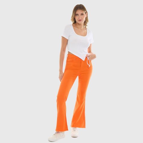 Jeans Mujer Flare Monse Naranjo Fashion's Park-3