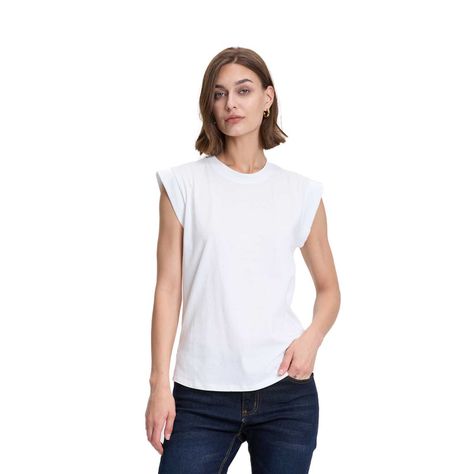 Polera Mujer Aplicación Satín Crudo Fashions Park-0
