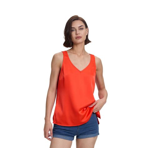 Blusa Mujer Lisa Satinada Coral Oscuro Fashion's Park-0