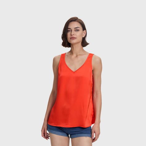 Blusa Mujer Lisa Satinada Coral Oscuro Fashion's Park-1