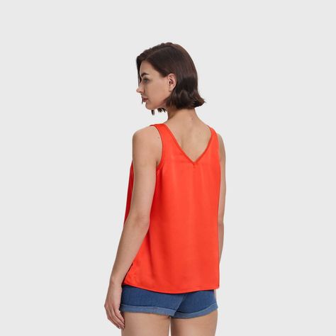 Blusa Mujer Lisa Satinada Coral Oscuro Fashion's Park-2