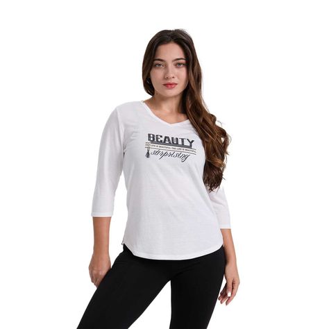 Polera Mujer Larga Aplicación Crudo Fashion´s Park-0