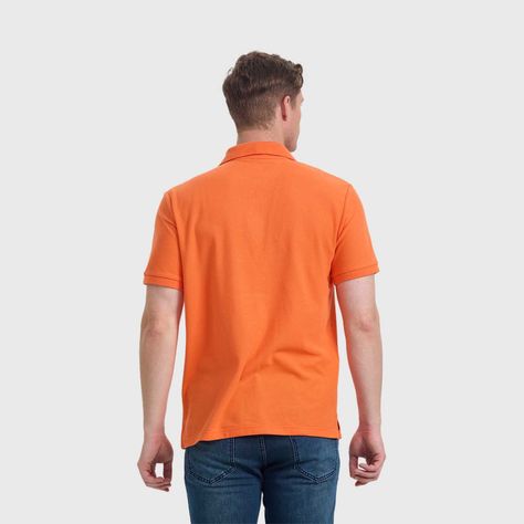 Polera Hombre Pique Básica Lisa Naranjo Fashion's Park-2