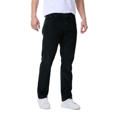 Pantalón Hombre Básico Cotelé Verde Oscuro-0