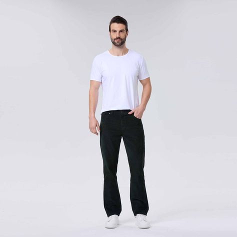 Pantalón Hombre Básico Cotelé Verde Oscuro-3