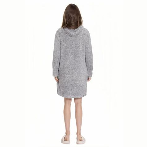Bata Mujer Polar Con Bolsillo Gris Melange Fashion´s Park-1