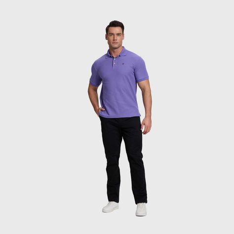 Polera Hombre Pique Básica Lisa Purpura Fashion's Park-3