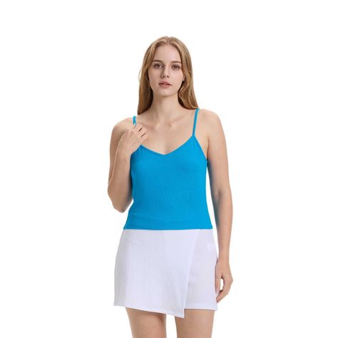 Polera Mujer Pabilo Crop Azul Claro Fashion's Park-0