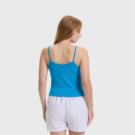 Polera Mujer Pabilo Crop Azul Claro Fashion's Park-2