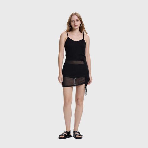 Falda Mujer Ajuste Lateral Negro Fashion's Park-3