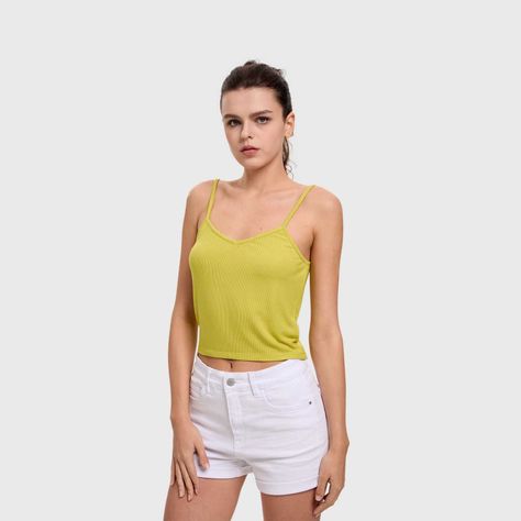 Polera Mujer Pabilo Crop Verde Pistacho Fashion's Park-1