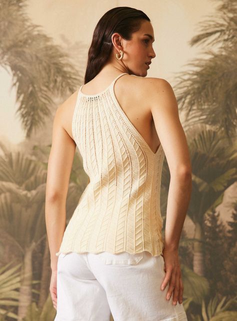 Polera Tejida con Diseño de Espiga-1