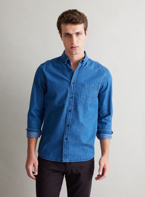 Camisa Manga Larga Denim-0