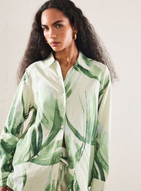 Blusa Estampada con Lino-2