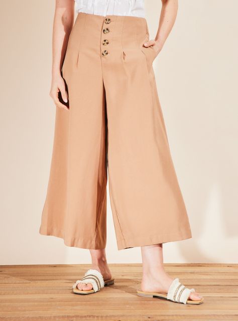 Pantalón Crop con Pinzas-0
