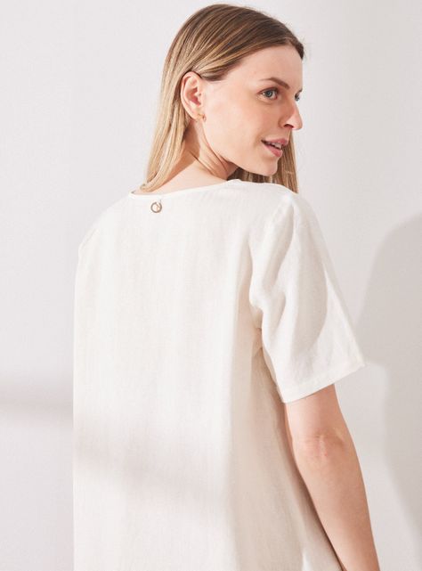 Blusa de Lino Bordada-3