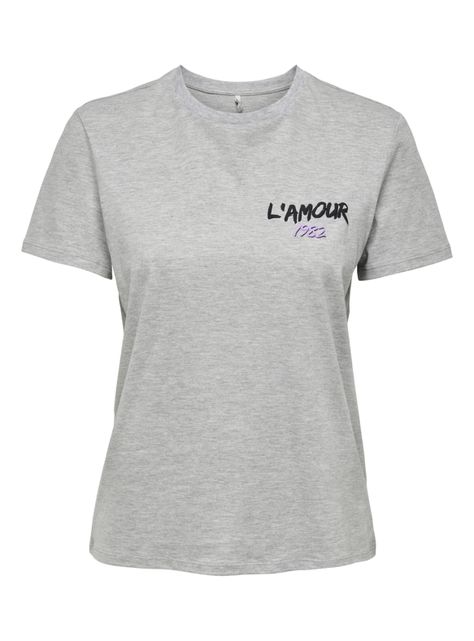Polera Estampada L`Amour Gris-0