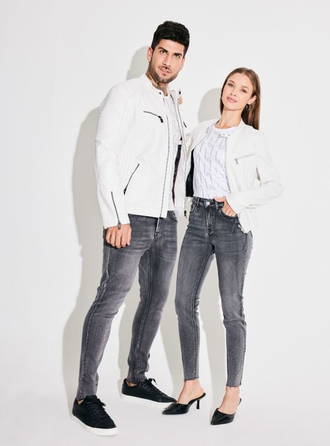 Chaqueta Couple Motoquera Simil Cuero-4