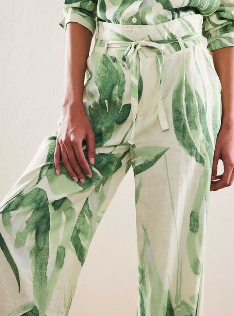 Pantalón Estampado con Lino-2
