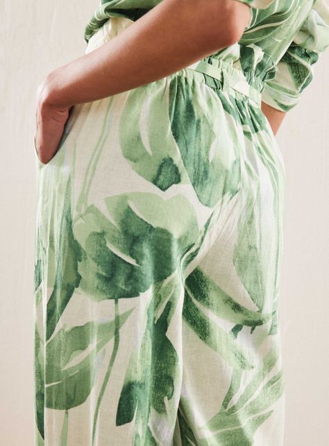 Pantalón Estampado con Lino-3