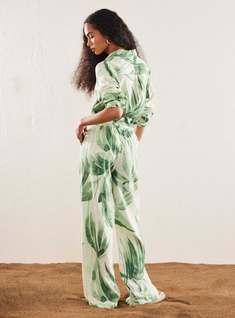 Pantalón Estampado con Lino-5