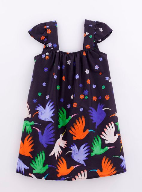 Vestido Niña con Ilustración de Pájaros-0