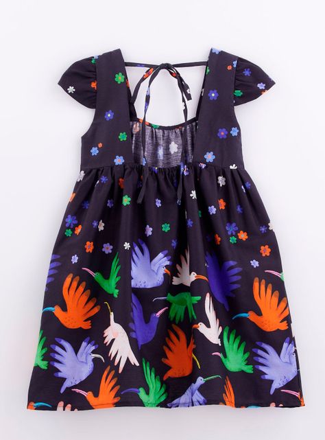 Vestido Niña con Ilustración de Pájaros-1