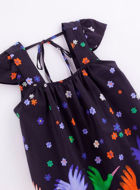 Vestido Niña con Ilustración de Pájaros-2