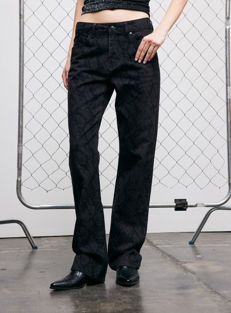 Jeans Slim Estampado Snake-0