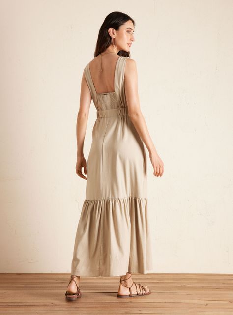 Vestido Largo con Escote Cruzado y Espalda Elasticada-5