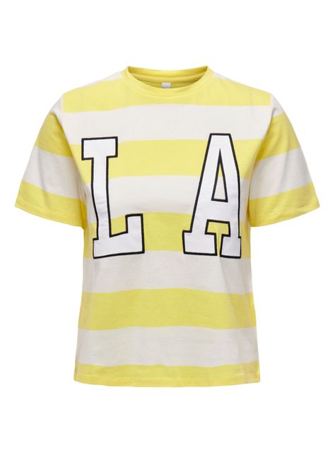 Polera a Rayas Print LA Amarillo-0