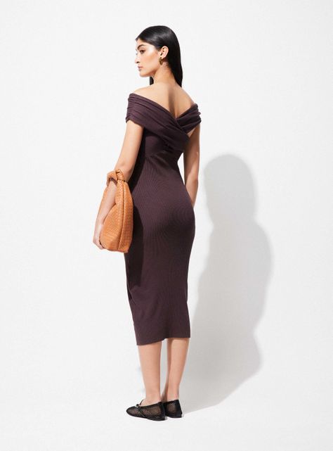 Vestido Ajustado Midi con Escote Cruzado-5