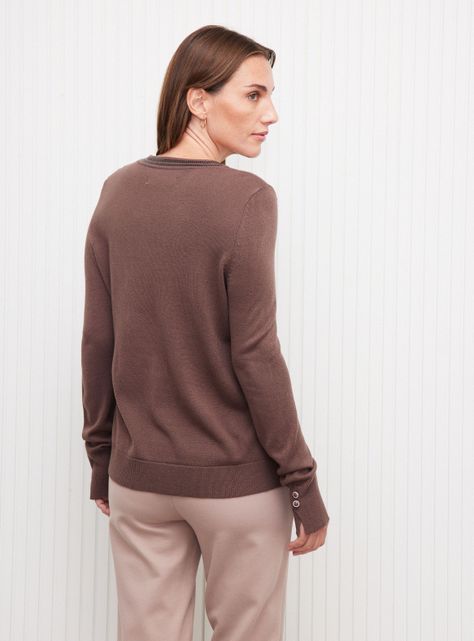Sweater Cuello Redondo con Lentejuelas Opacas-1