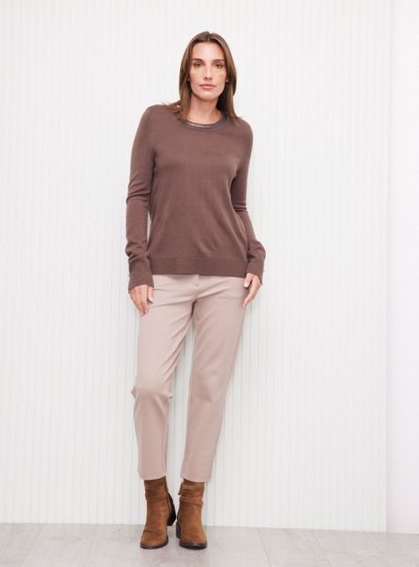 Sweater Cuello Redondo con Lentejuelas Opacas-4