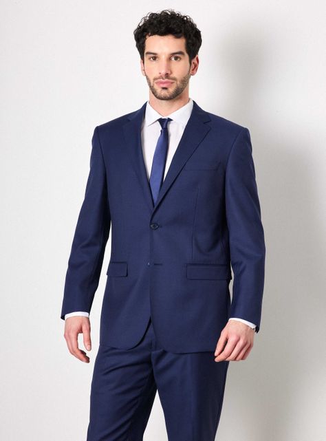Traje Recto 100% Lana Lisa Regular Fit Super 100-0