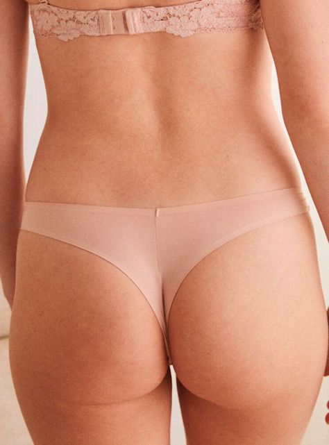 Calzón Brasileño Encaje Microfibra Rosé-1