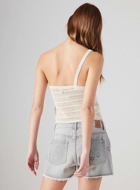 Peto un Hombro Tejido con Lurex-1