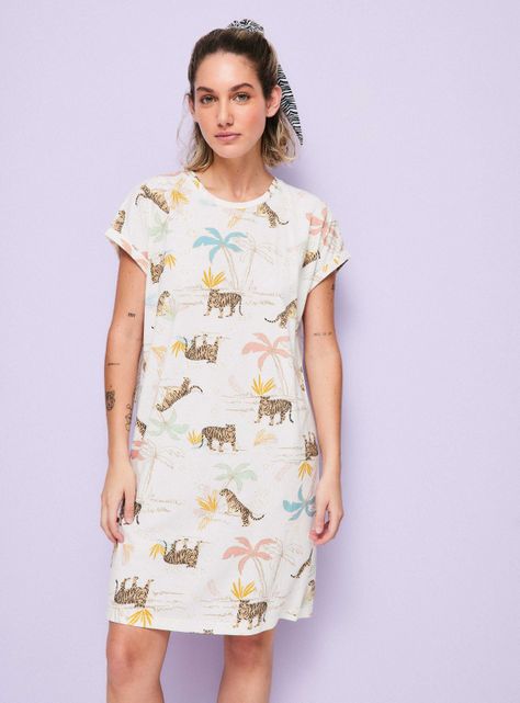 Camisa de Dormir Manga Corta Full Print-0