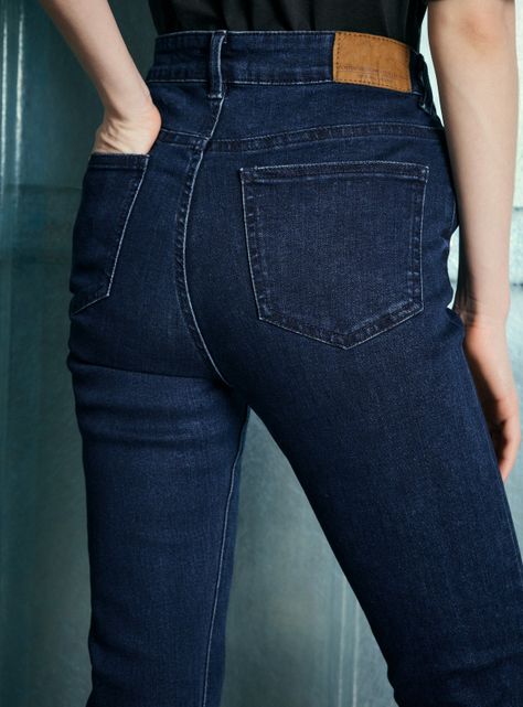 Jeans Básico 5 Bolsillos Lavado Tiro Alto-3