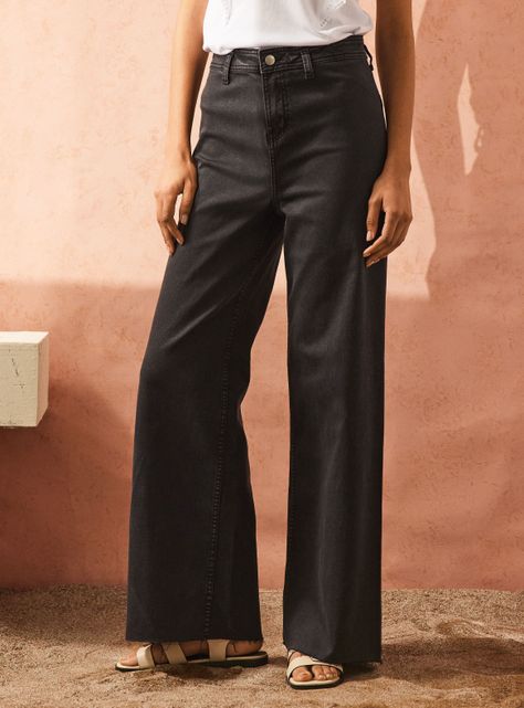 Jeans Wide Leg Tiro Alto-0