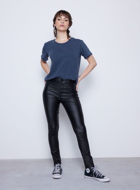 Pantalón Coated Skinny-4