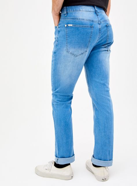 Jeans Liso Slim Fit Tiro Medio-1