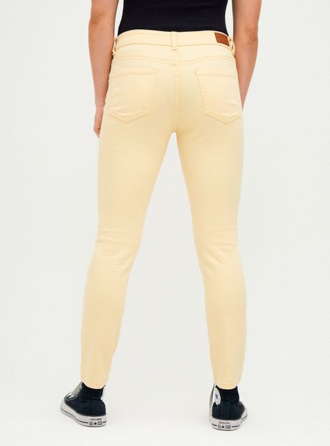 Jeans Color Tiro Alto 1 Botón-1