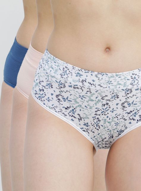 Pack 3 Hikini Pretina Alta y Elástico Algodón-0